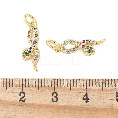 Brass Micro Pave Cubic Zirconia Pendants KK-U056-52G-1
