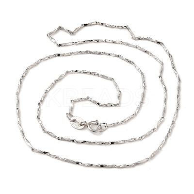 Anti-Tarnish Rhodium Plated 925 Sterling Silver Chain Necklaces STER-F039-12P-1