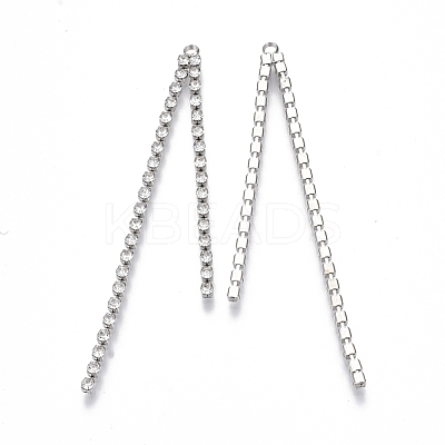Brass Rhinestone Cup Chains Tassel Big Pendants KK-R129-08P-1