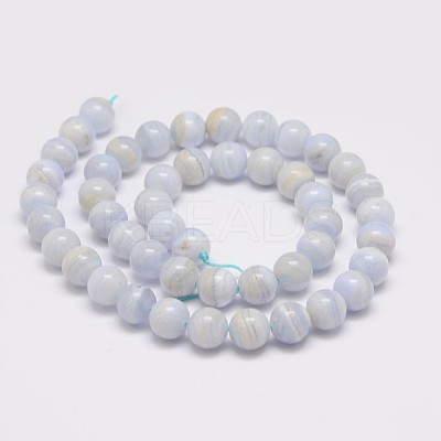 Natural Blue Lace Agate Bead Strands G-K153-B02-8mm-AB-1