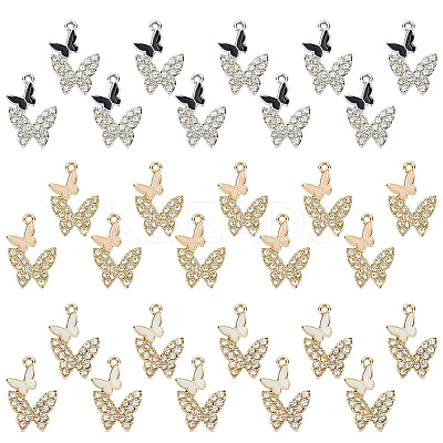 30Pcs 3 Colors Alloy Enamel Pendants FIND-ME0002-09-1