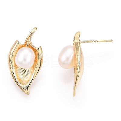 Natural Pearl Stud Earrings PEAR-N020-06E-1
