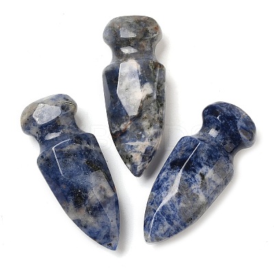 Natural Sodalite Craved Sword Model Ornament DJEW-C019-02H-1