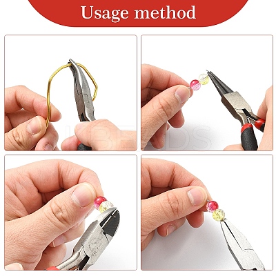 4Pcs 4 Styles Carbon Steel Flat Nose Pliers for Jewelry Making Supplies TOOL-YW0001-80-1