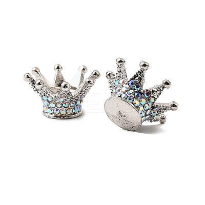 Alloy Rhinestone Crown Beads FIND-NH0001-19P-1