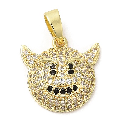 Brass with Cubic Zirconia Pendents KK-K340-03G-1