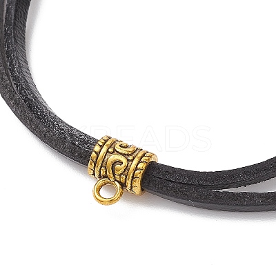 Cowhide Leather Cord Double Layer Necklace Making AJEW-JB01355-01-1