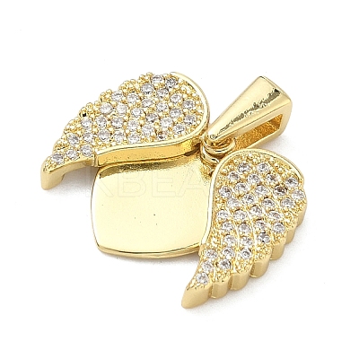 Brass Micro Pave Cubic Zirconia Open and Close Pendants KK-A282-05B-G-1