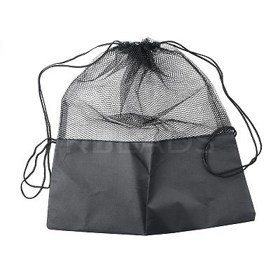 Portable Polyester Basketball Football Storage Mesh Drawstring Bags ABAG-WH0035-040-1