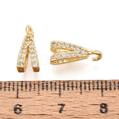 Brass Micro Pave Clear Cubic Zirconia Charms KK-N276-18G-1