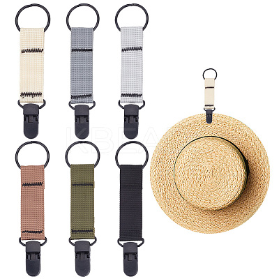 6Pcs 6 Colors Alloy Hat Clip for Travel FIND-GO0001-18-1