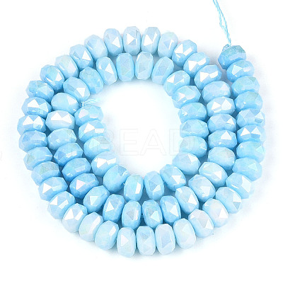 Anti-Tarnish Electroplate Glass Beads Strands GLAA-T025-8mm-11C-1