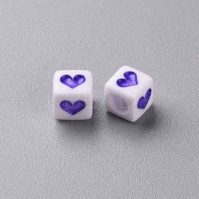 White Opaque Acrylic Beads MACR-T038-12E-1