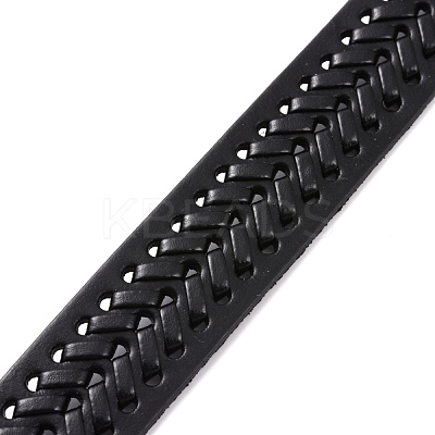 Vintage Cowhide Leather Braided Cord Bracelet for Men BJEW-A039-02A-1