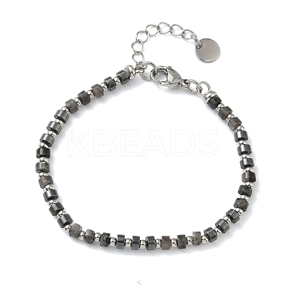 Natural Labradorite & Non-magnetic Synthetic Hematite Beaded Bracelets for Women BJEW-Z148-04P-01-1