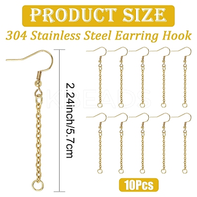 304 Stainless Steel Earring Hook EJEW-YW00016-01-1