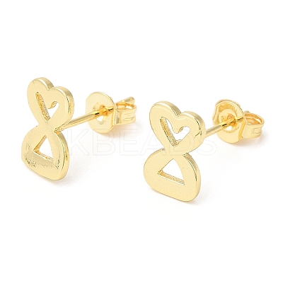 Brass Heart Infinity Stud Earrings KK-Q775-25G-1