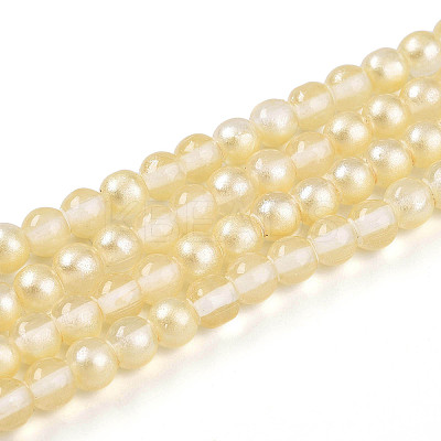Baking Paint Transparent Glass Beads Strands DGLA-N011-4mm-02-1