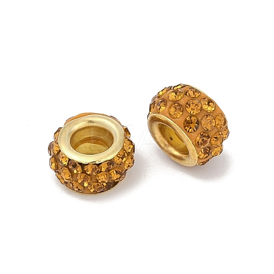 Alloy Rhinestone Clay Pave Beads ALRI-D300-04G-14-1