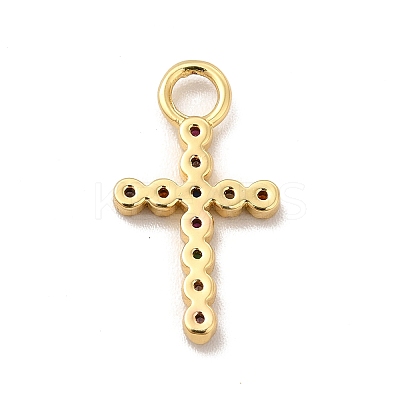 Rack Plating Brass Micro Pave Cubic Zirconia Pendants KK-P230-25G-02-1