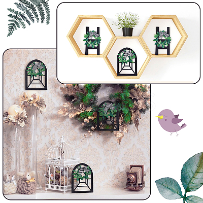 4Pcs 4 Style Wooden Farmhouse Wall Decor Window Frames AJEW-NB0002-88-1