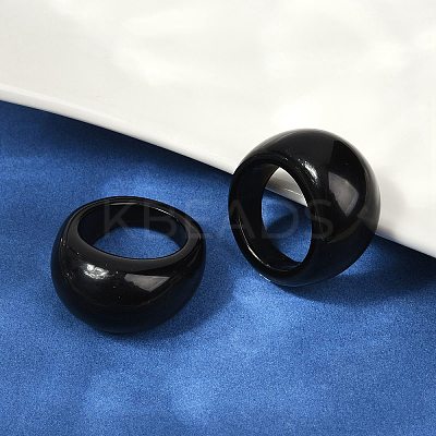 Natural Obsidian Finger Rings for Unisex RJEW-C128-01C-1