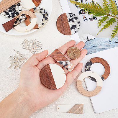 DIY Wooden Dangle Earring Making Kits DIY-OC0006-44-1