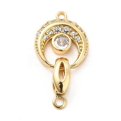Rack Plating Brass Pave Clear Cubic Zirconia Fold Over Clasps KK-K270-04G-1