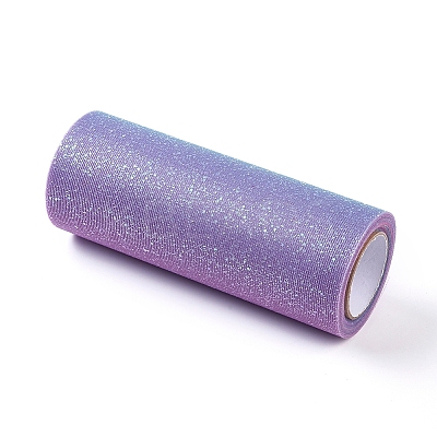 Rainbow Glitter Netting Fabric Sparkling Tulle Roll LS-OCOR-WH0032-48B-1