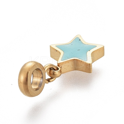 Ion Plating(IP) 304 Stainless Steel Enamel Charms STAS-F259-059G-1