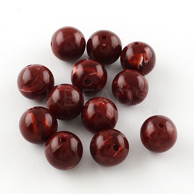 Round Imitation Gemstone Acrylic Beads OACR-R029-14mm-05-1