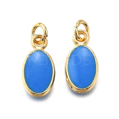 Brass Enamel Charms KK-C106-05G-1