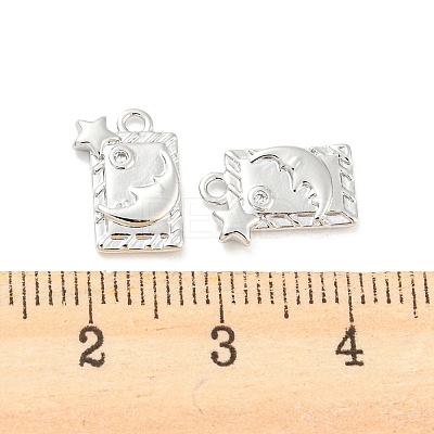 Brass Micro Pave Cubic Zirconia Charms KK-E090-09P-1