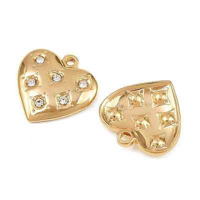 304 Stainless Steel Rhinestone Pendants STAS-I352-10G-01-1