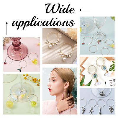 40Pcs Ion Plating(IP) 316 Stainless Steel Hoop Earrings Findings STAS-DC0003-91-1