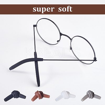 20 Pairs 4 Colors Silicone Eyeglasses Temple Tips Sleeve Retainer AJEW-GF0006-79-1