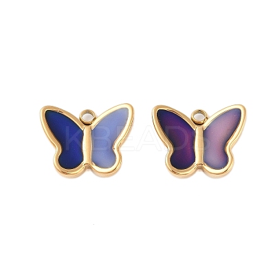 Ion Plating(IP) Temperature Color Change 304 Stainless Steel Enamel Charms X-STAS-P366-47G-1