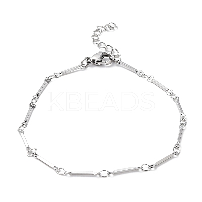 Non-Tarnish 304 Stainless Steel Bar Link Chain Bracelets BJEW-K226-10P-1