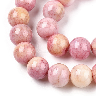 Ombre Effect Dyed Crackle Glass Beads X1-GLAA-T031-10mm-01O-1