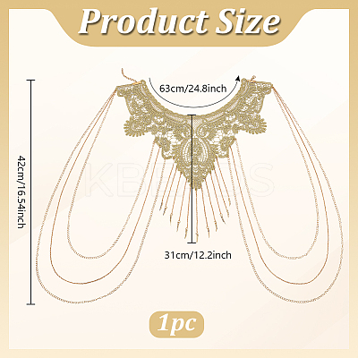 Iron Shoulder Bra Body Chain AJEW-WH0038-80G-1