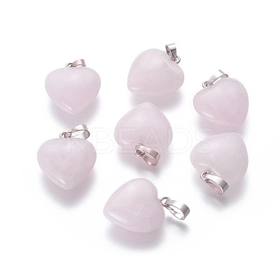 Natural Rose Quartz Pendants G-E434-04P-1