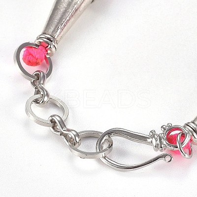 Faceted Glass Beaded Necklaces NJEW-D041-03-1