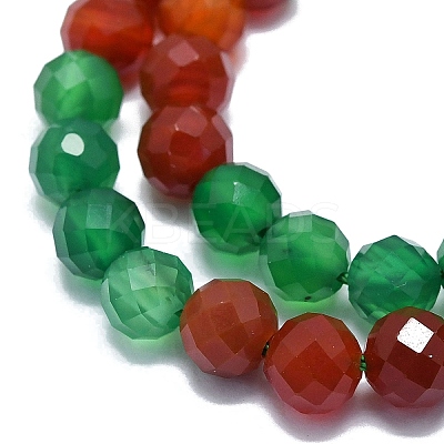 Natural Carnelian & Dyed & Heated Green Onyx Agate Beads Strands G-G106-C10-05-1