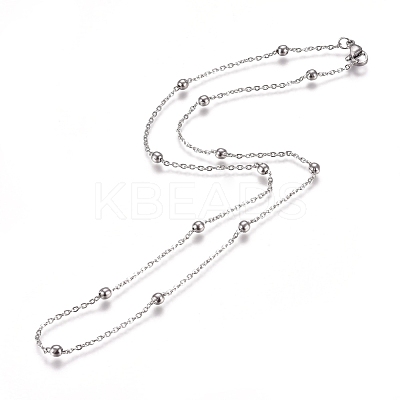 Non-Tarnish 304 Stainless Steel Cable Chain Necklaces NJEW-L159-08B-P-1