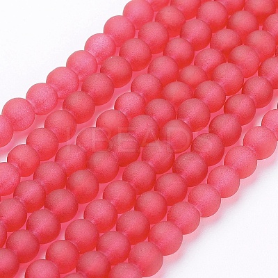 Baking Paint Transparent Glass Bead Strands X-GLAA-S031-4mm-40-1