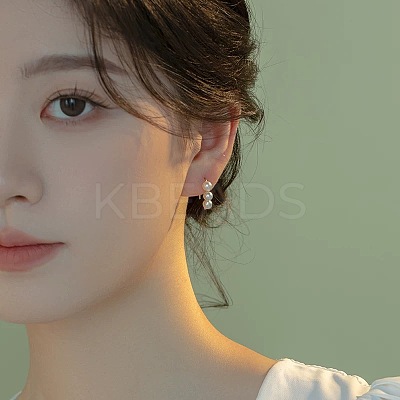 Alloy Plastic Pearl Round Cuff Earrings FS-WG69B0D-01-1