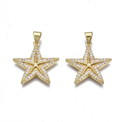Brass Micro Pave Cubic Zirconia Pendants ZIRC-N039-158A-NF-1