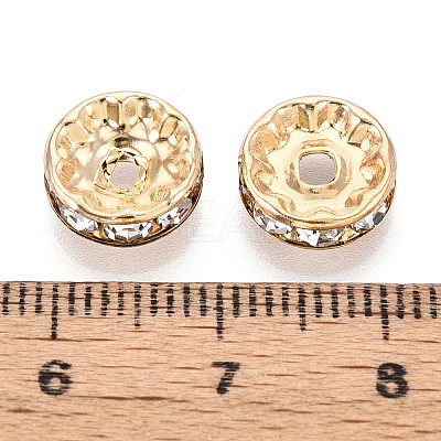 Brass Rhinestone Spacer Beads KK-N273-01C-G-1