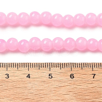 Baking Paint Imitation Jade Glass Round Bead Strands DGLA-XCP0001-25-1