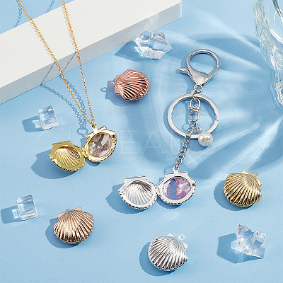 12Pcs 3 Colors Brass Locket Pendants KK-PH0005-28-1